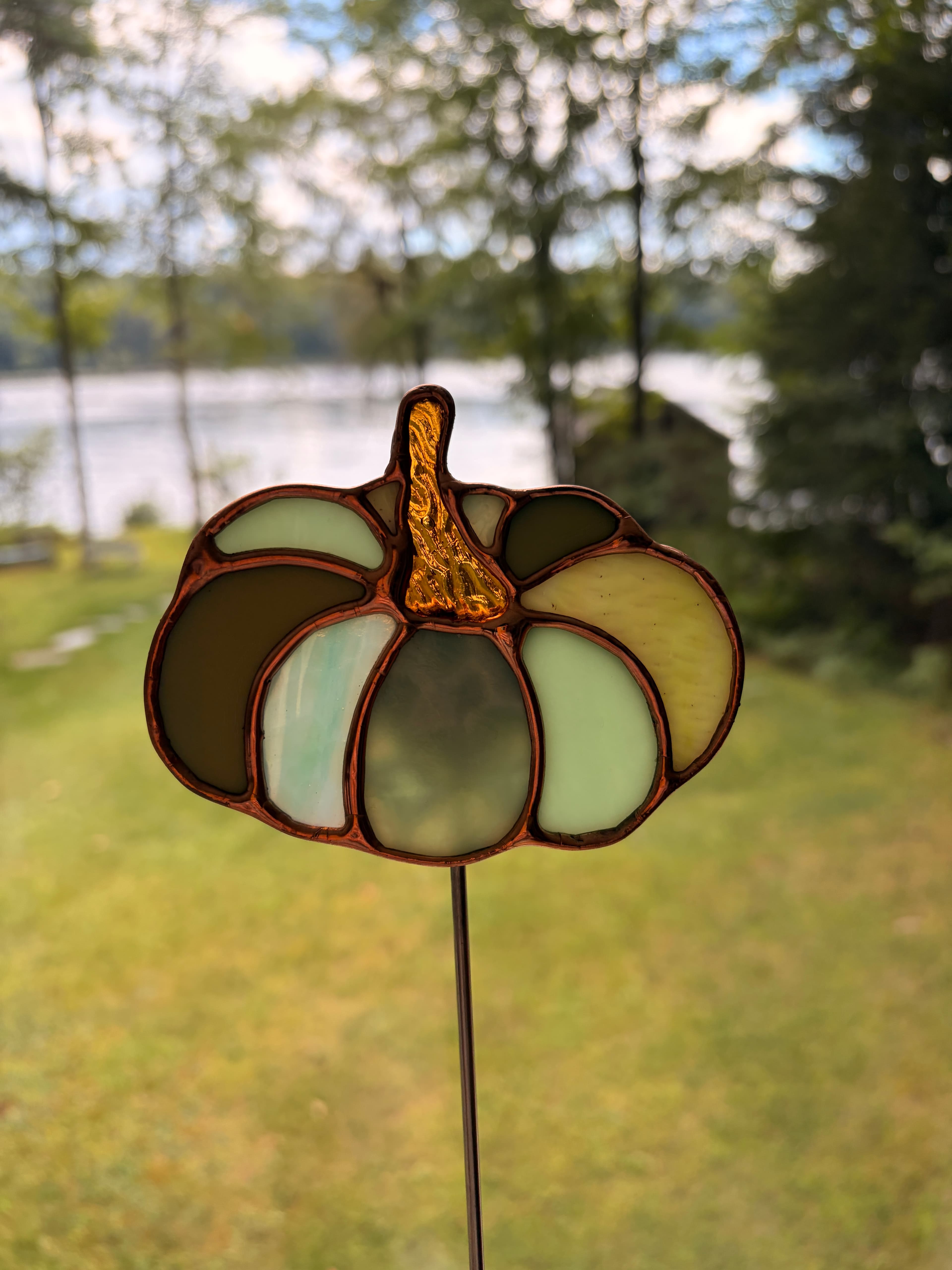 Pumpkin - Small Green - Plant Stake artwork image